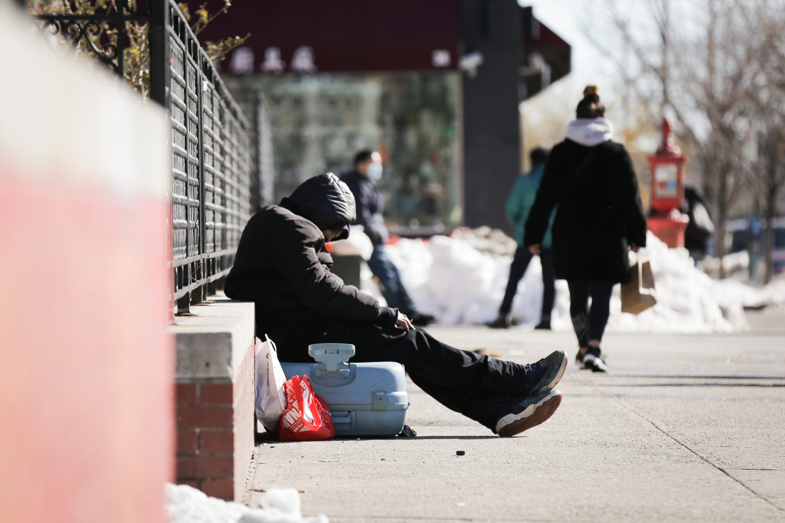 Every person sleeping on a neighborhood sidewalk…